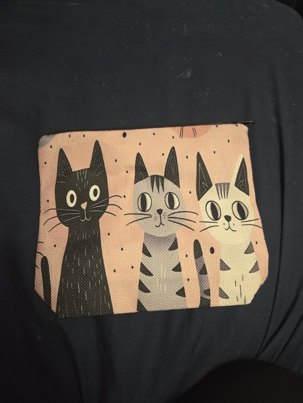 Cat Print Pink Cosmetic Bag - Brand Unspecified